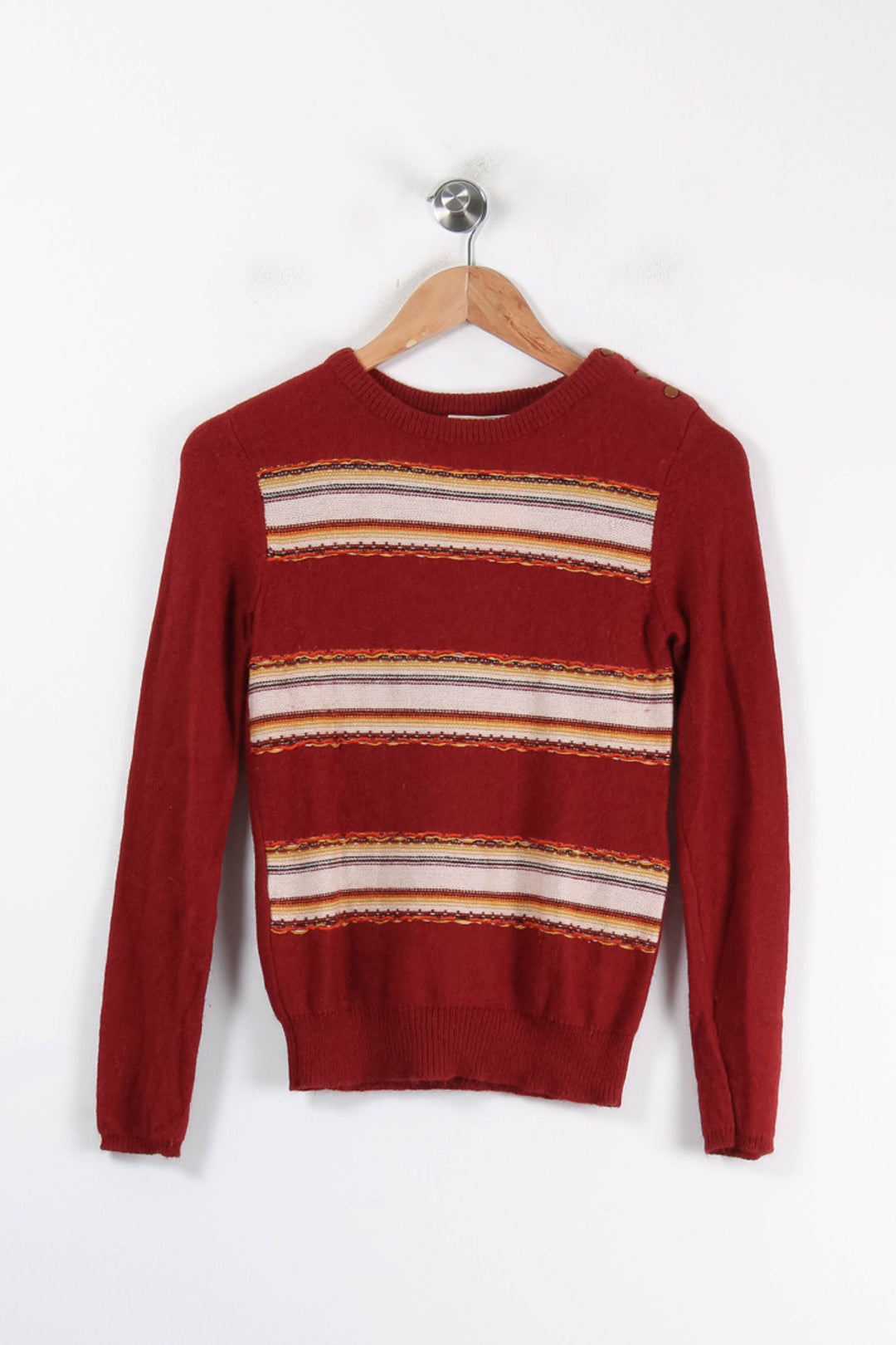 Pull Rouge et Beige - Taille XS/34 de la marque Sessùn | PARAD84064 - Vendu par Paradigme - Image 2
