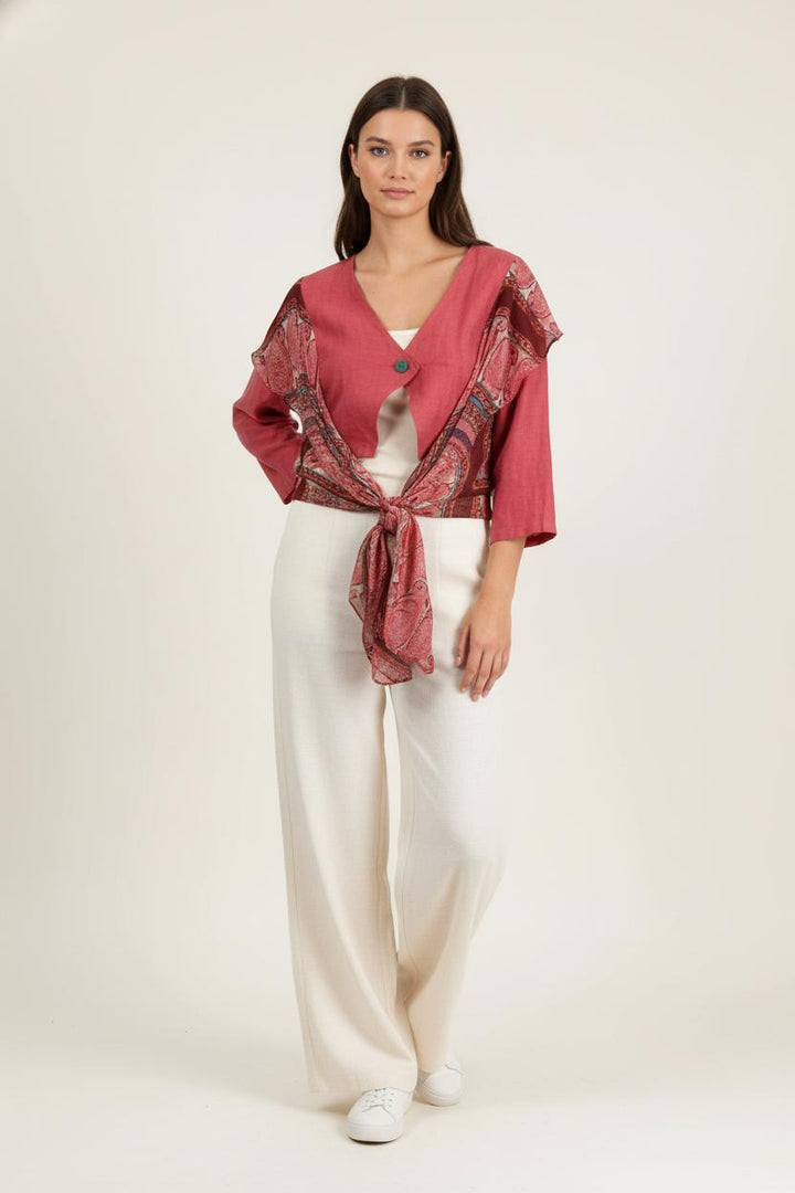 Blouse Rose et Rouge - Taille L/40 de la marque ZAPA | PARAD84069 - Vendu par Paradigme - Image 1