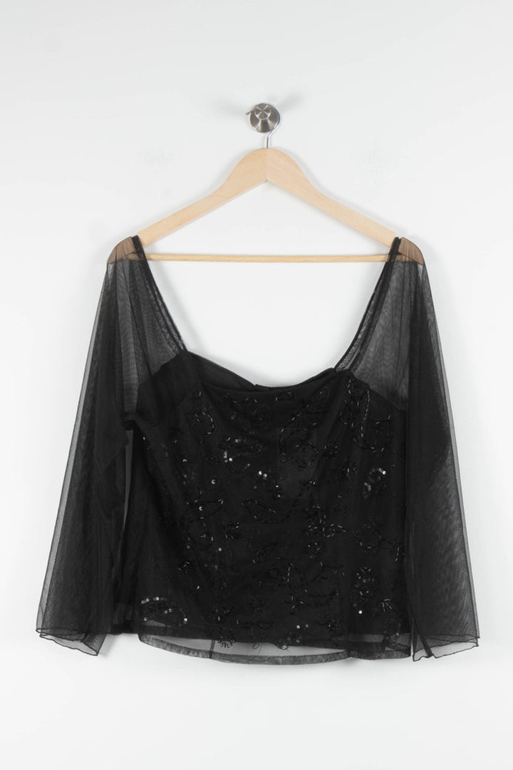 Blouse Noire - Taille M/38 de la marque Derhy | PARAD84073 - Vendu par Paradigme - Image 2