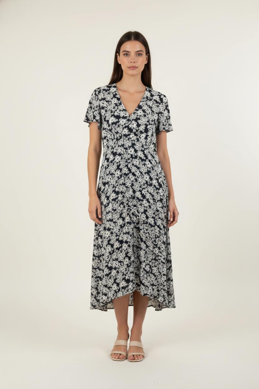 Robe Midi Noire et Blanche - Taille M/38 de la marque Pablo | PARAD84092 - Vendu par Paradigme - Image 1