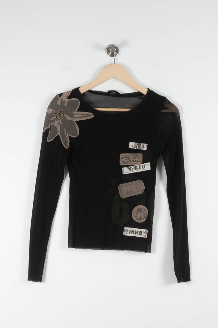 T-shirt Noir et Beige - Taille S/36 de la marque IKKS | PARAD84102 - Vendu par Paradigme - Image 2