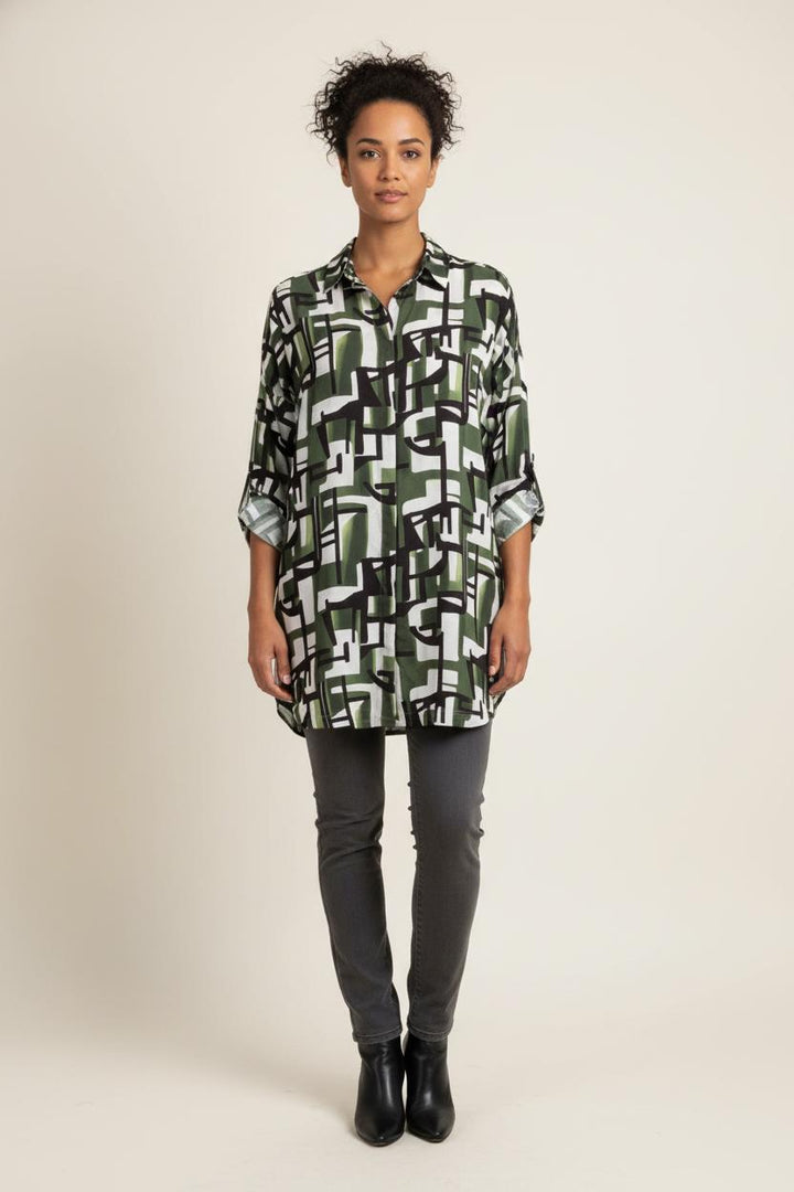 Chemise Verte et Blanche - Taille XXL/44 de la marque Marina Rinaldi | PARAD84112 - Vendu par Paradigme - Image 1