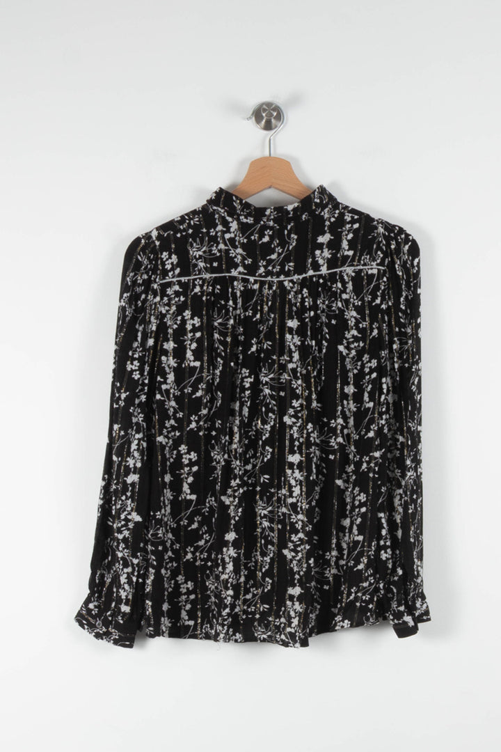 Chemise Fleurie Noire et Blanche - Taille XS/34 de la marque ba&sh | PARAD84126 - Vendu par Paradigme - Image 4