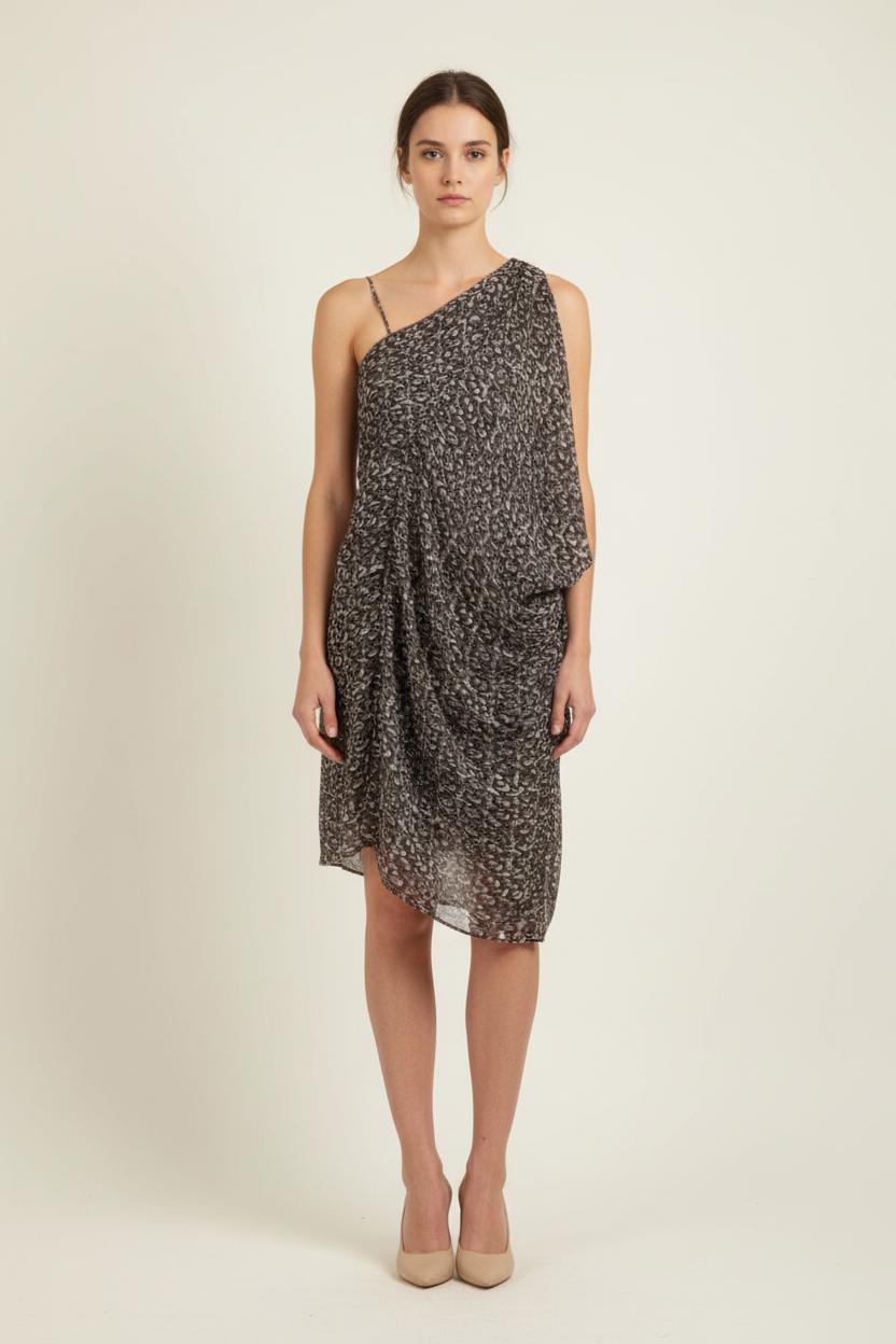 Robe Asymétrique Marron - Taille XL/42 de la marque IKKS | PARAD84162 - Vendu par Paradigme - Image 1