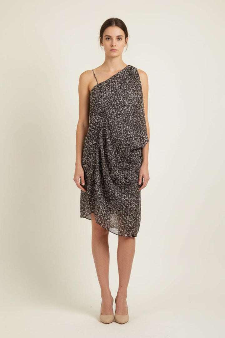 Robe Asymétrique Marron - Taille XL/42 de la marque IKKS | PARAD84162 - Vendu par Paradigme - Image 1