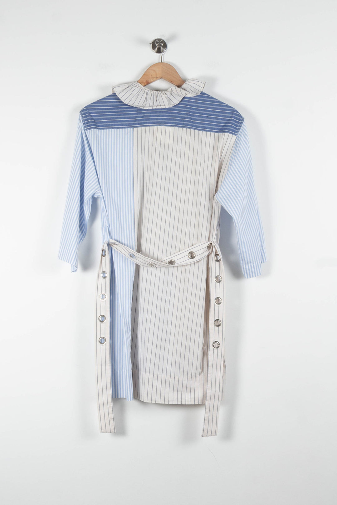 Robe Chemise Bleue et Blanche - Taille XS/34 de la marque Sandro | PARAD84188 - Vendu par Paradigme - Image 4