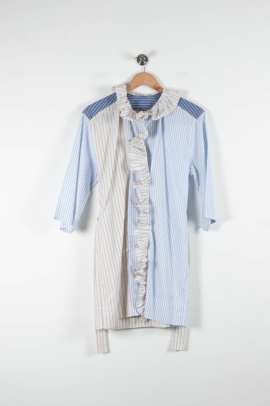 Robe Chemise Bleue et Blanche - Taille XS/34 de la marque Sandro | PARAD84188 - Vendu par Paradigme - Image 2
