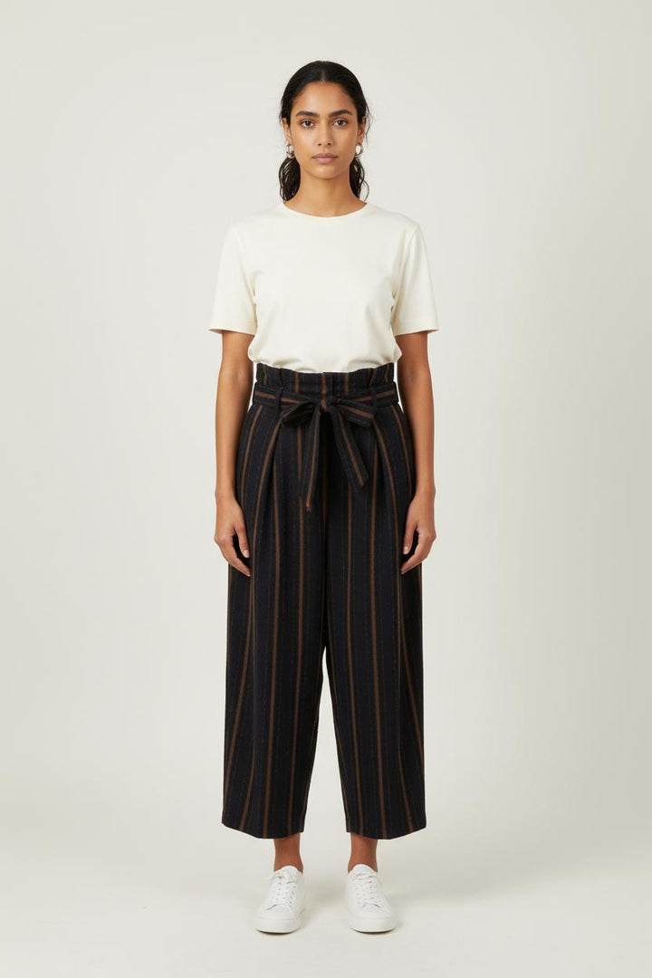Pantalon Rayé Bleu et Marron - Taille M/38 de la marque Humility | PARAD84192 - Vendu par Paradigme - Image 1