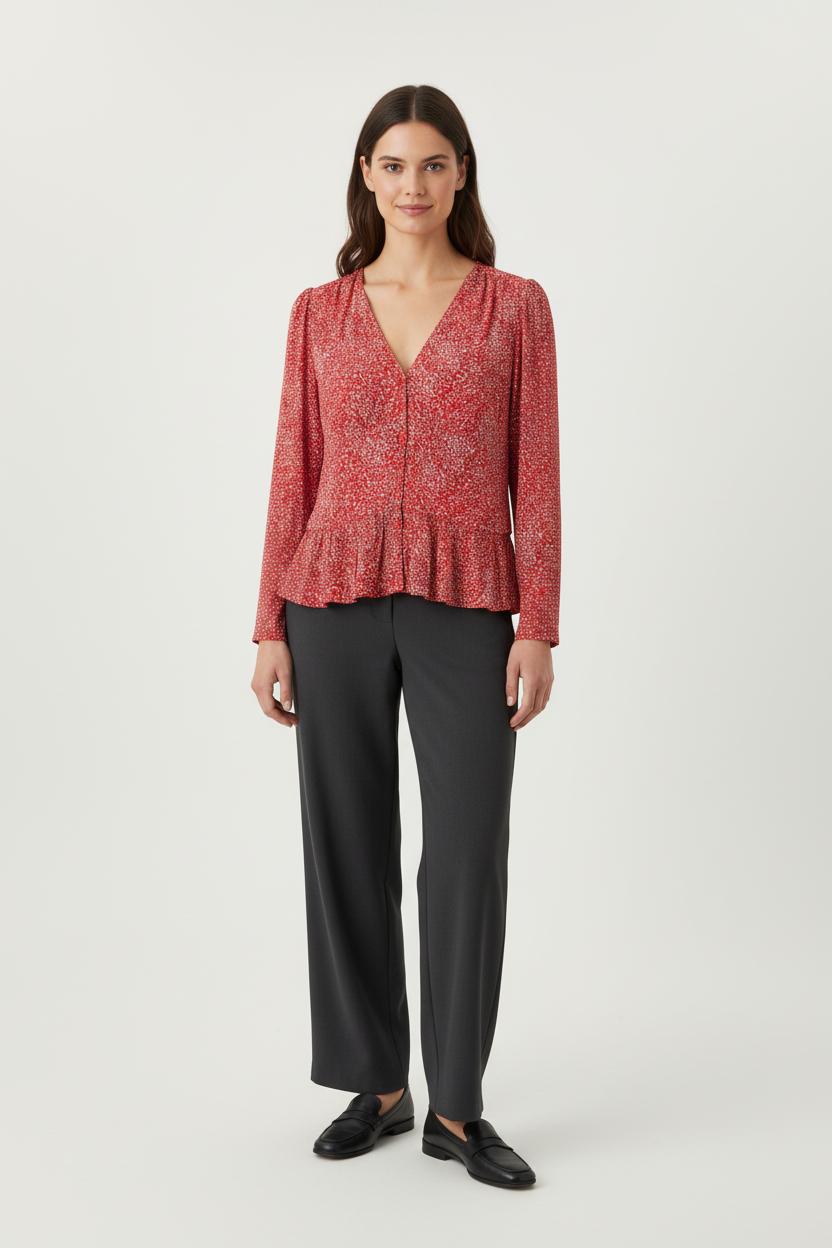 Blouse Rouge et Blanche - Taille M/38 de la marque ba&sh | PARAD84208 - Vendu par Paradigme - Image 1