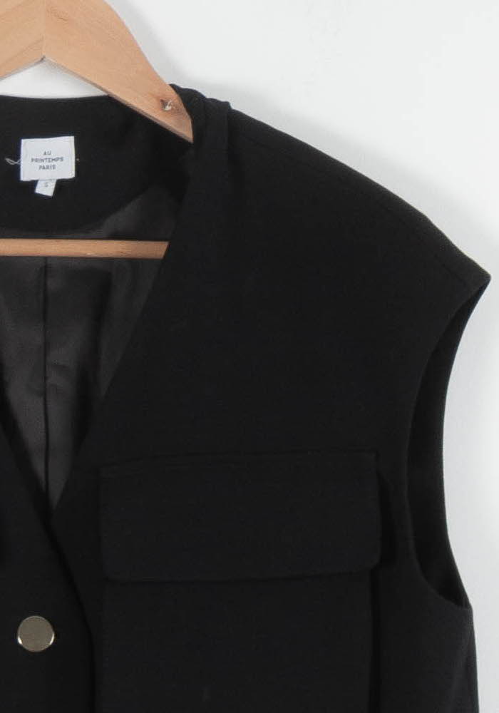 Gilet Sans Manches Noir - Taille S/36 de la marque Au Printemps Paris | PARAD84210 - Vendu par Paradigme - Image 3