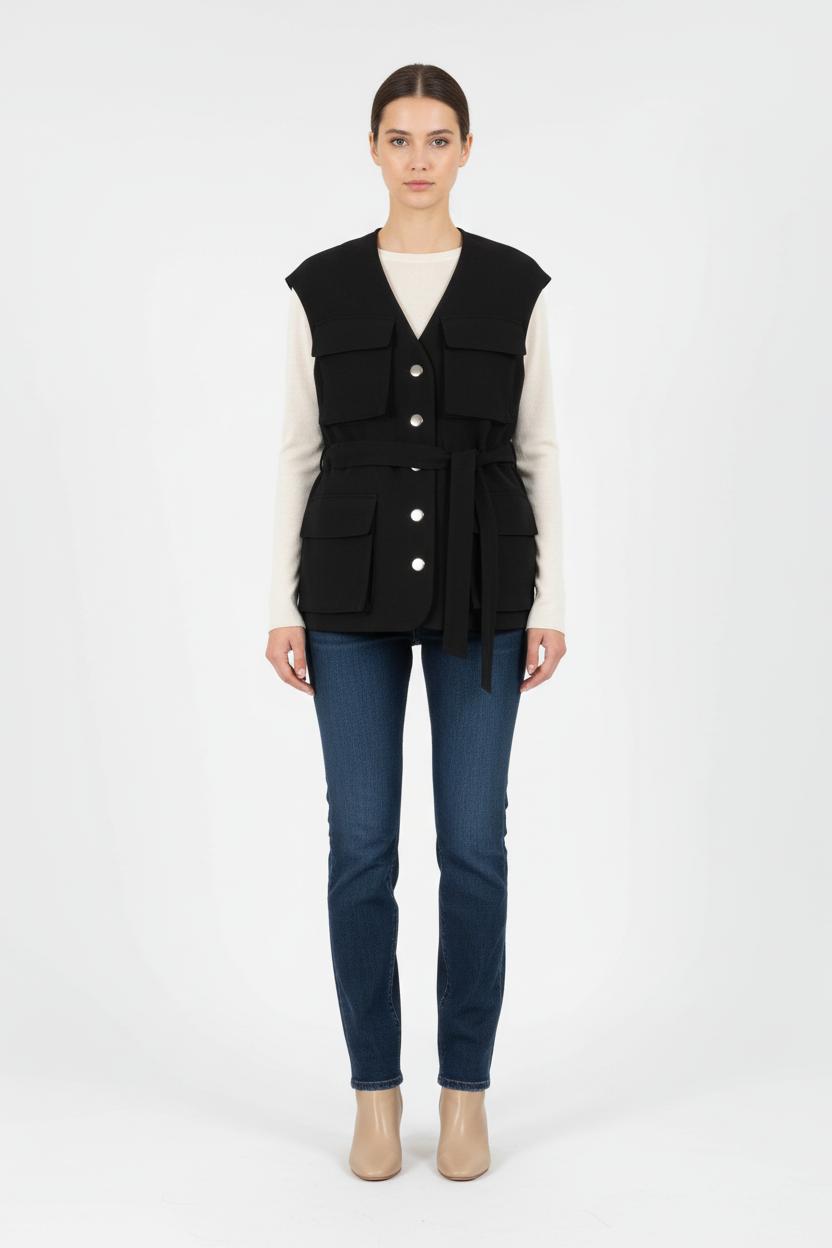 Gilet Sans Manches Noir - Taille S/36 de la marque Au Printemps Paris | PARAD84210 - Vendu par Paradigme - Image 1