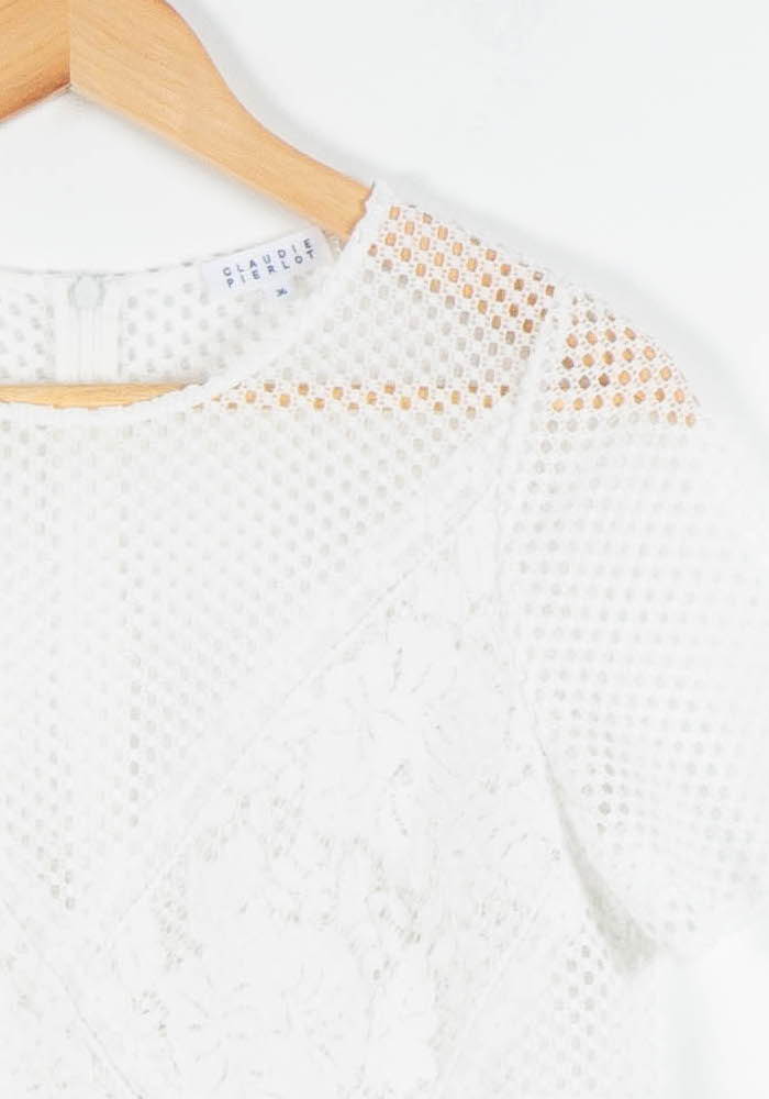 Blouse Blanche - Taille S/36 de la marque Claudie Pierlot | PARAD84222 - Vendu par Paradigme - Image 3