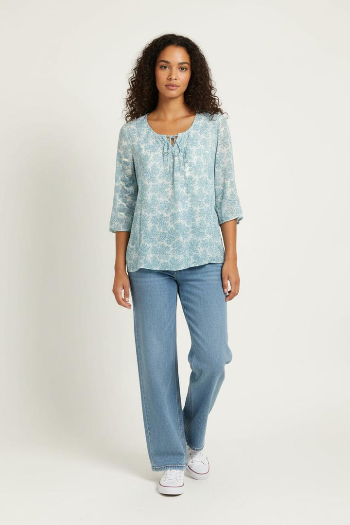 Blouse Bleue et Blanche - Taille L/40 de la marque Caroll | PARAD84236 - Vendu par Paradigme - Image 1