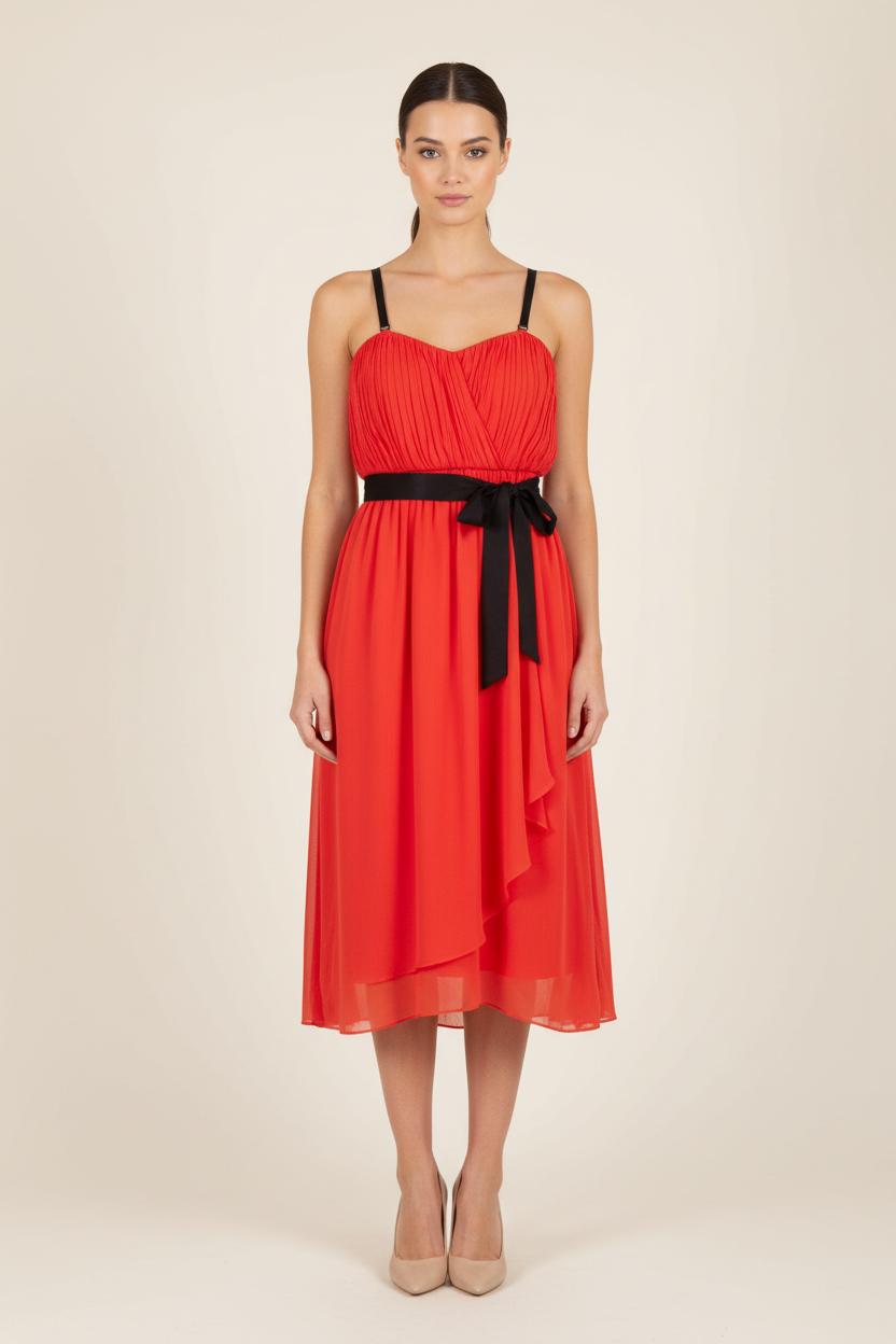 Robe Midi Rouge et Noire - Taille S/36 de la marque Maison 123 | PARAD84240 - Vendu par Paradigme - Image 1