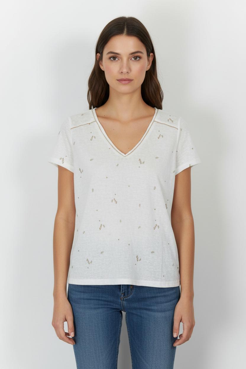 T-shirt Blanc - Taille M/38 de la marque Grace & Mila | PARAD84247 - Vendu par Paradigme - Image 1