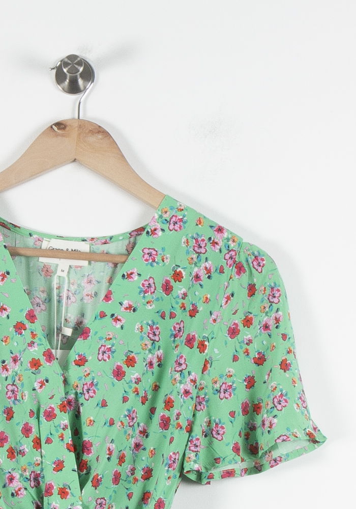 Robe Portefeuille Verte et Rose - Taille M/38 de la marque Grace & Mila | PARAD84250 - Vendu par Paradigme - Image 3