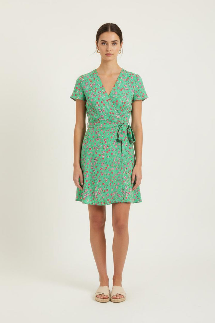 Robe Portefeuille Verte et Rose - Taille M/38 de la marque Grace & Mila | PARAD84250 - Vendu par Paradigme - Image 1