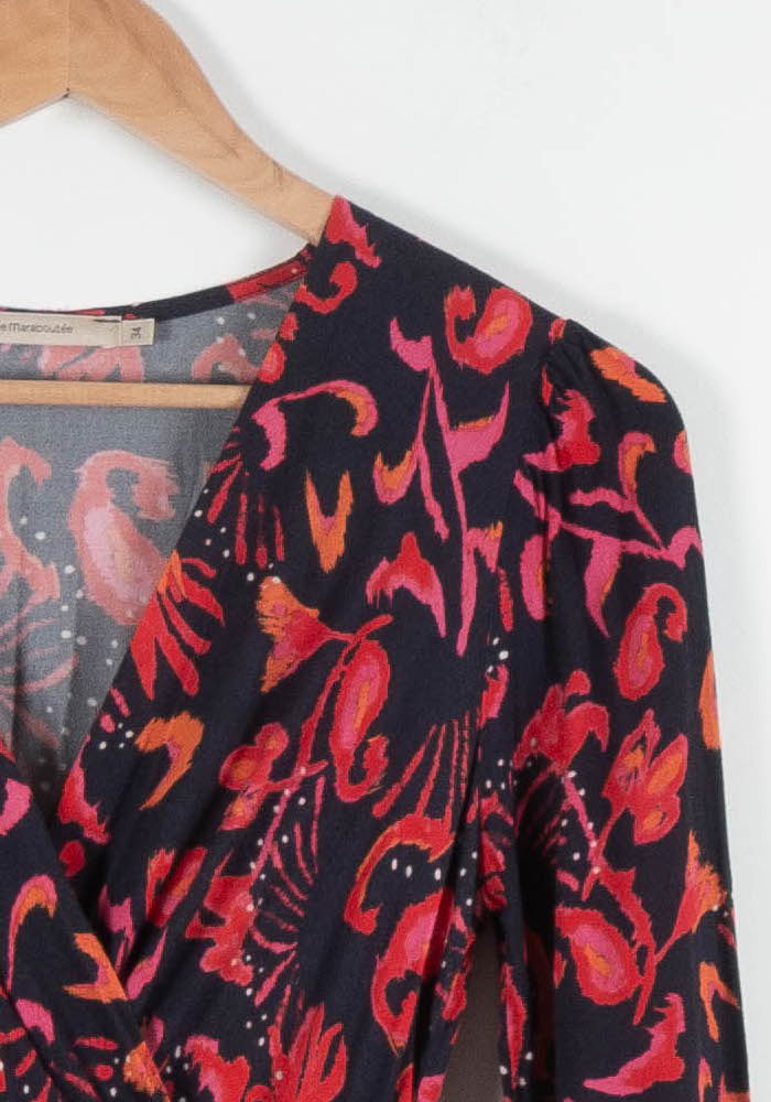 Robe Longue Noire et Rouge - Taille XS/34 de la marque La Fée Maraboutée | PARAD84254 - Vendu par Paradigme - Image 3