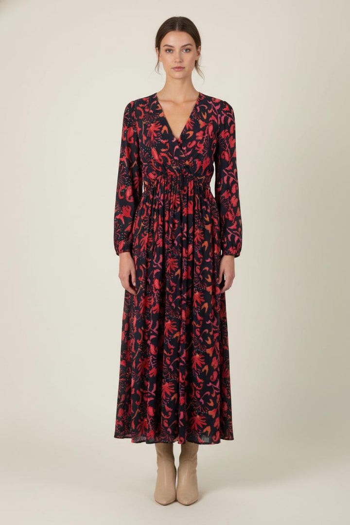 Robe Longue Noire et Rouge - Taille XS/34 de la marque La Fée Maraboutée | PARAD84254 - Vendu par Paradigme - Image 1