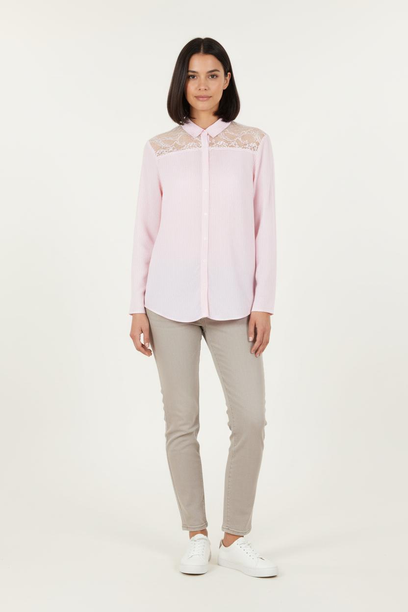 Chemise Rose et Blanche - Taille M/38 de la marque One Step | PARAD84258 - Vendu par Paradigme - Image 1