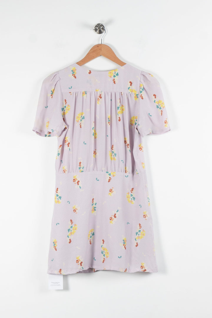 Robe à fleurs violette et jaune - Taille L/40 de la marque Sessùn | PARAD84272 - Vendu par Paradigme - Image 4