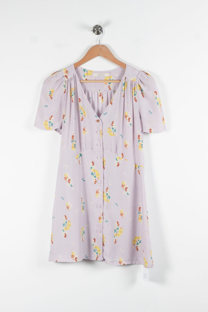 Robe à fleurs violette et jaune - Taille L/40 de la marque Sessùn | PARAD84272 - Vendu par Paradigme - Image 2