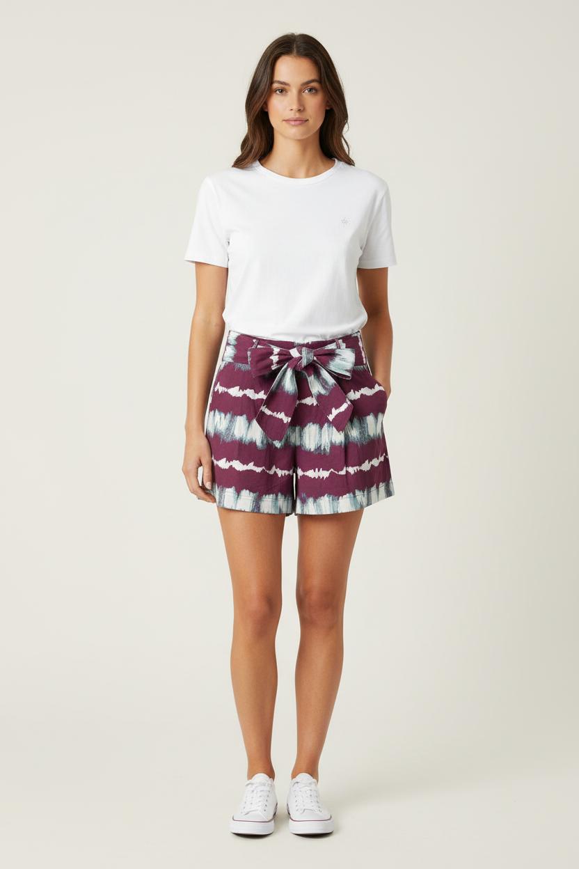 Short Bordeaux et Blanc - Taille M/38 de la marque Sézane | PARAD84274 - Vendu par Paradigme - Image 1