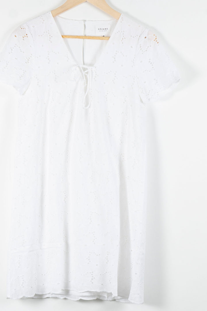 Robe Courte Blanche - Taille M/38 de la marque Sézane | PARAD84278 - Vendu par Paradigme - Image 2