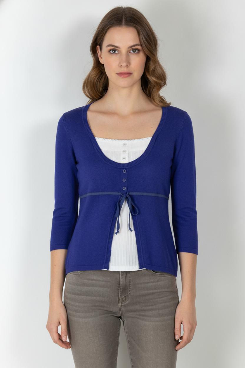 Gilet Violet et Blanc - Taille XS/34 de la marque Galeries Lafayette | PARAD84323 - Vendu par Paradigme - Image 1