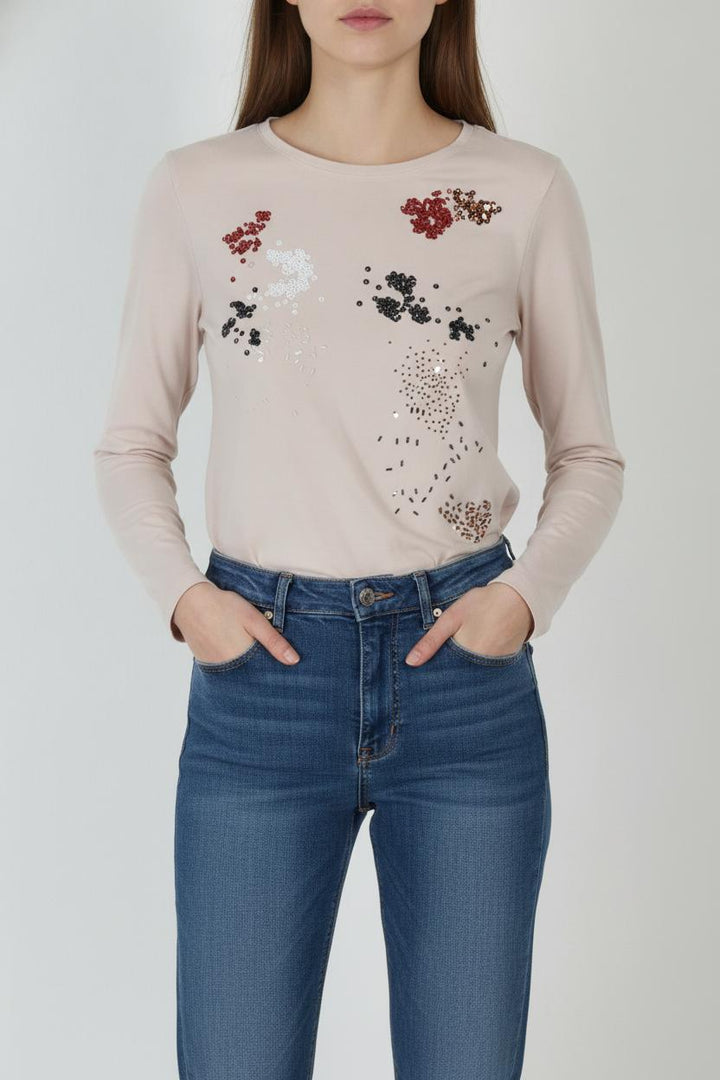 T-shirt Manche Longue Rose - Taille XS/34 de la marque IKKS | PARAD84329 - Vendu par Paradigme - Image 1