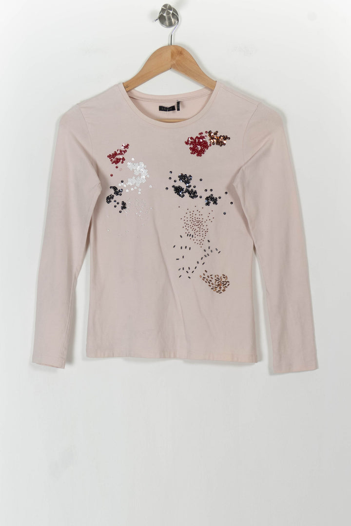 T-shirt Manche Longue Rose - Taille XS/34 de la marque IKKS | PARAD84329 - Vendu par Paradigme - Image 2