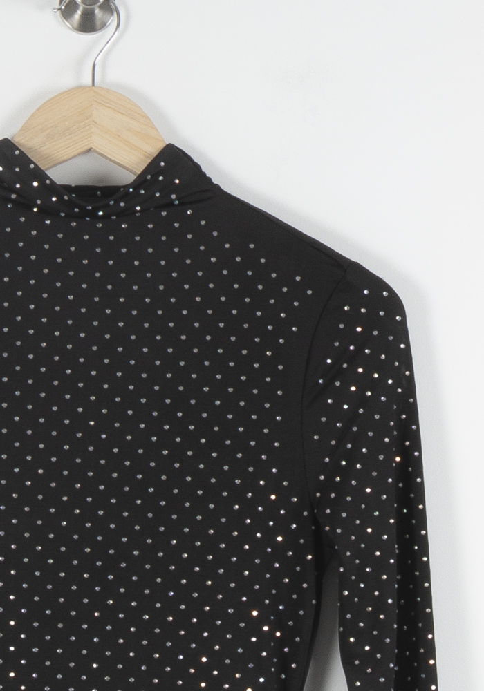 Robe Midi Noire à Pois Blancs - Taille S/36 de la marque Maje | PARAD84332 - Vendu par Paradigme - Image 3