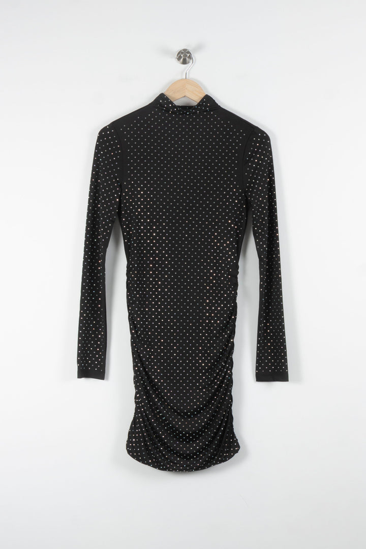 Robe Midi Noire à Pois Blancs - Taille S/36 de la marque Maje | PARAD84332 - Vendu par Paradigme - Image 2