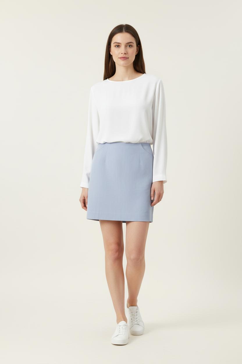 Jupe Droite Bleue - Taille L/40 de la marque Grace & Mila | PARAD84341 - Vendu par Paradigme - Image 1