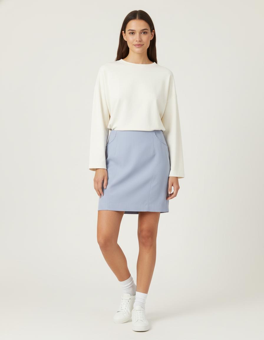 Jupe Droite Bleue - Taille S/36 de la marque Grace & Mila | PARAD84346 - Vendu par Paradigme - Image 1