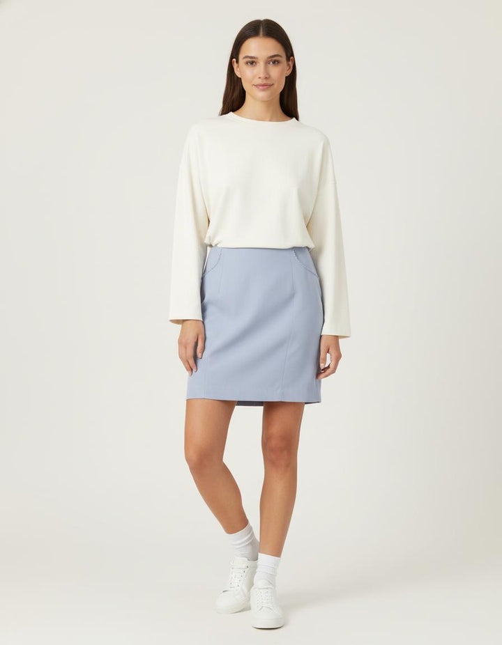 Jupe Droite Bleue - Taille S/36 de la marque Grace & Mila | PARAD84346 - Vendu par Paradigme - Image 1
