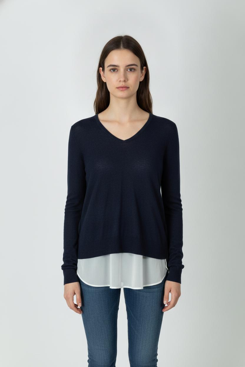 Pull Bleu et Blanc - Taille S/36 de la marque Karl Marc John | PARAD84348 - Vendu par Paradigme - Image 1