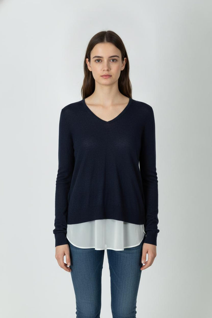 Pull Bleu et Blanc - Taille S/36 de la marque Karl Marc John | PARAD84348 - Vendu par Paradigme - Image 1
