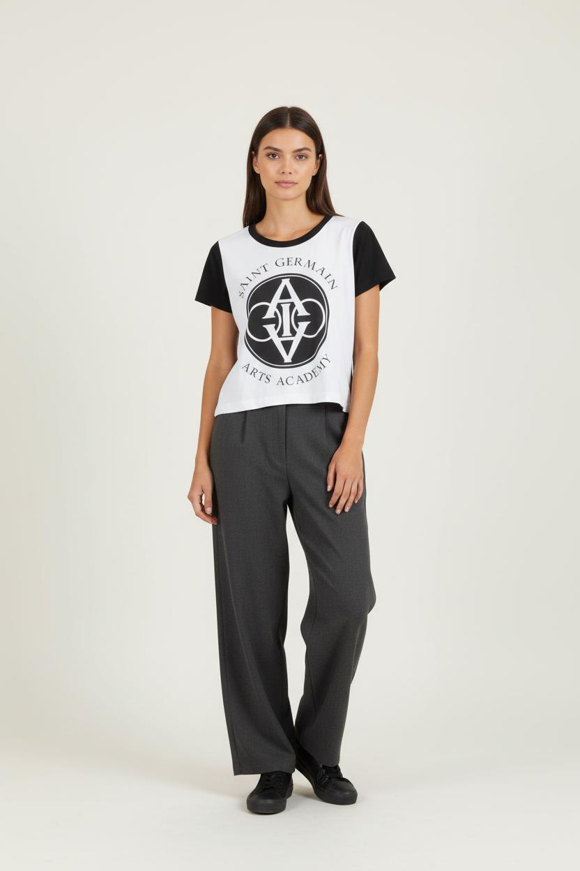Tee-shirt Noir et Blanc - Taille S/36 de la marque Claudie Pierlot | PARAD84367 - Vendu par Paradigme - Image 1