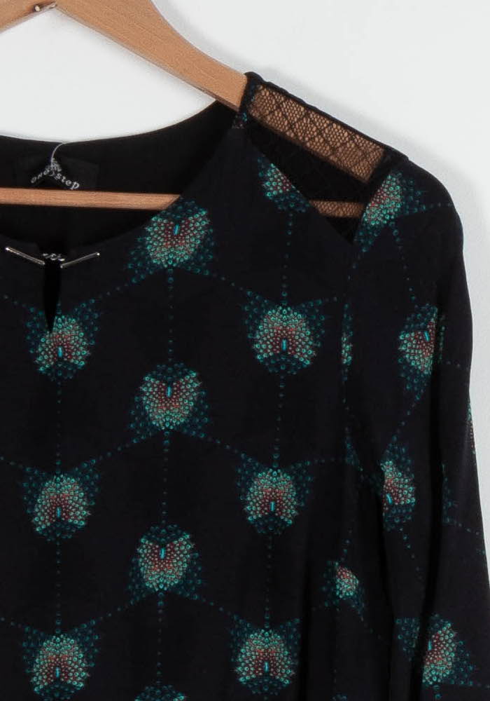 Robe Courte Noire et Verte - Taille S/36 de la marque One Step | PARAD84398 - Vendu par Paradigme - Image 3