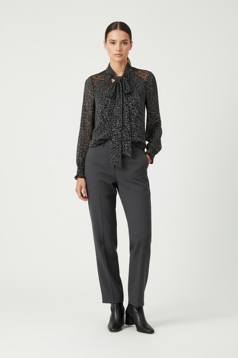 Blouse Noire et Blanche - Taille S/36 de la marque IKKS | PARAD84403 - Vendu par Paradigme - Image 1