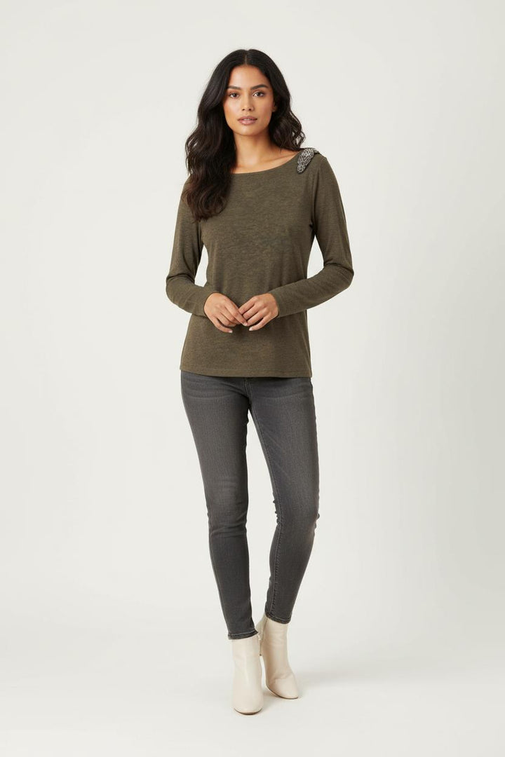 Tee-shirt Manches Longues Vert - Taille XS/34 de la marque IKKS | PARAD84406 - Vendu par Paradigme - Image 1