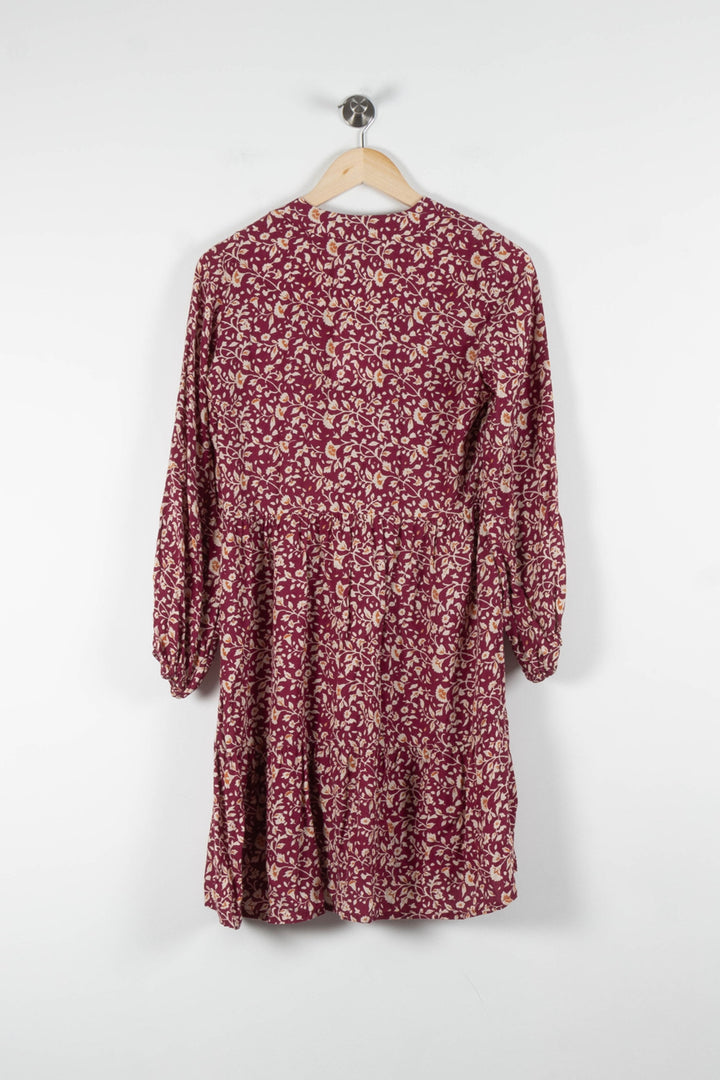 Robe Imprimée Bordeaux et Beige - Taille S/36 de la marque Stella Forest | PARAD84413 - Vendu par Paradigme - Image 4