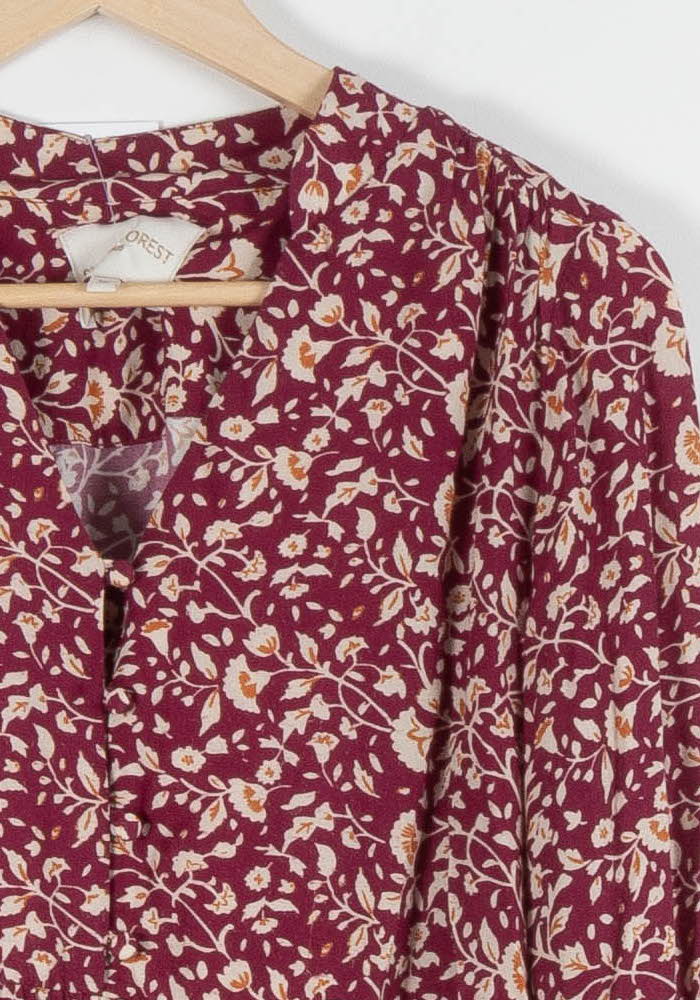 Robe Imprimée Bordeaux et Beige - Taille S/36 de la marque Stella Forest | PARAD84413 - Vendu par Paradigme - Image 3