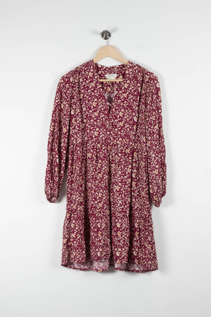 Robe Imprimée Bordeaux et Beige - Taille S/36 de la marque Stella Forest | PARAD84413 - Vendu par Paradigme - Image 2