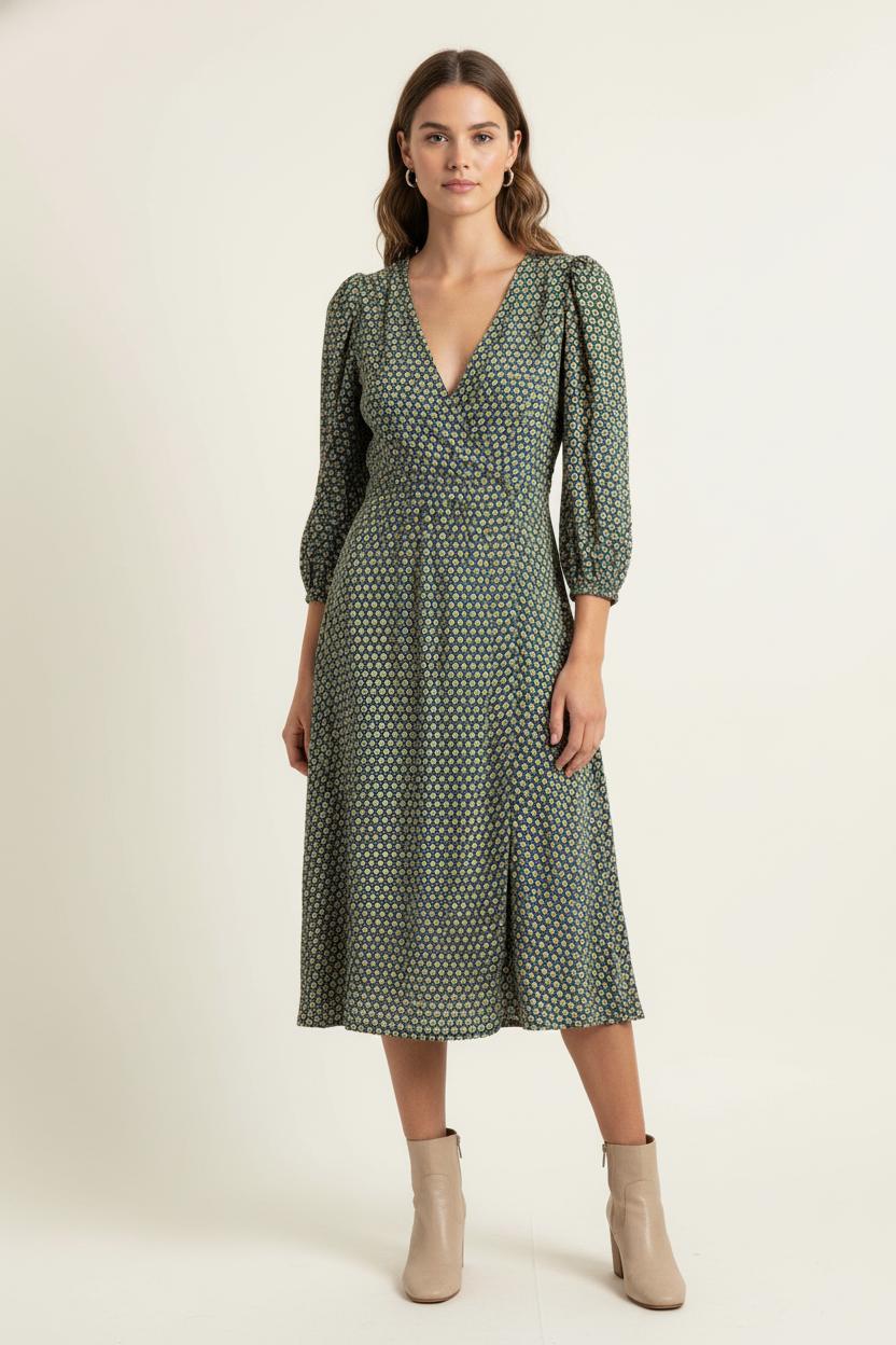 Robe Midi Verte - Taille S/36 de la marque Stella Forest | PARAD84414 - Vendu par Paradigme - Image 1