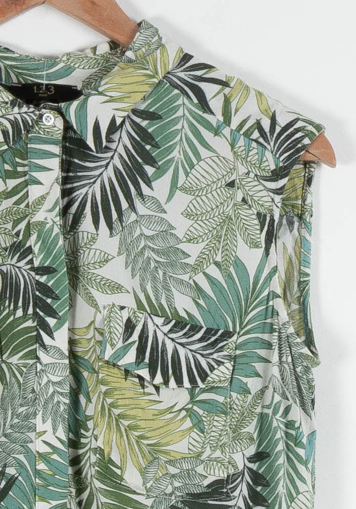 Chemise Sans Manches Verte et Jaune - Taille L/40 de la marque Maison 123 | PARAD84415 - Vendu par Paradigme - Image 3