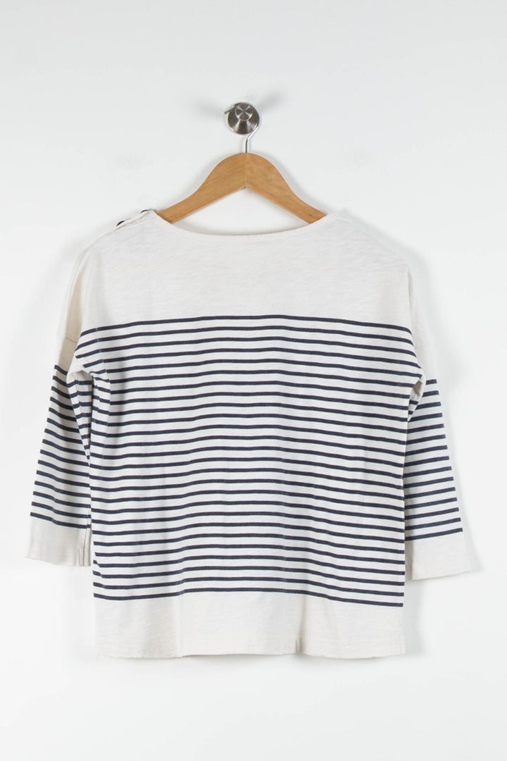 Marinière Blanche et Marine - Taille S/36 de la marque ba&sh | PARAD84417 - Vendu par Paradigme - Image 4