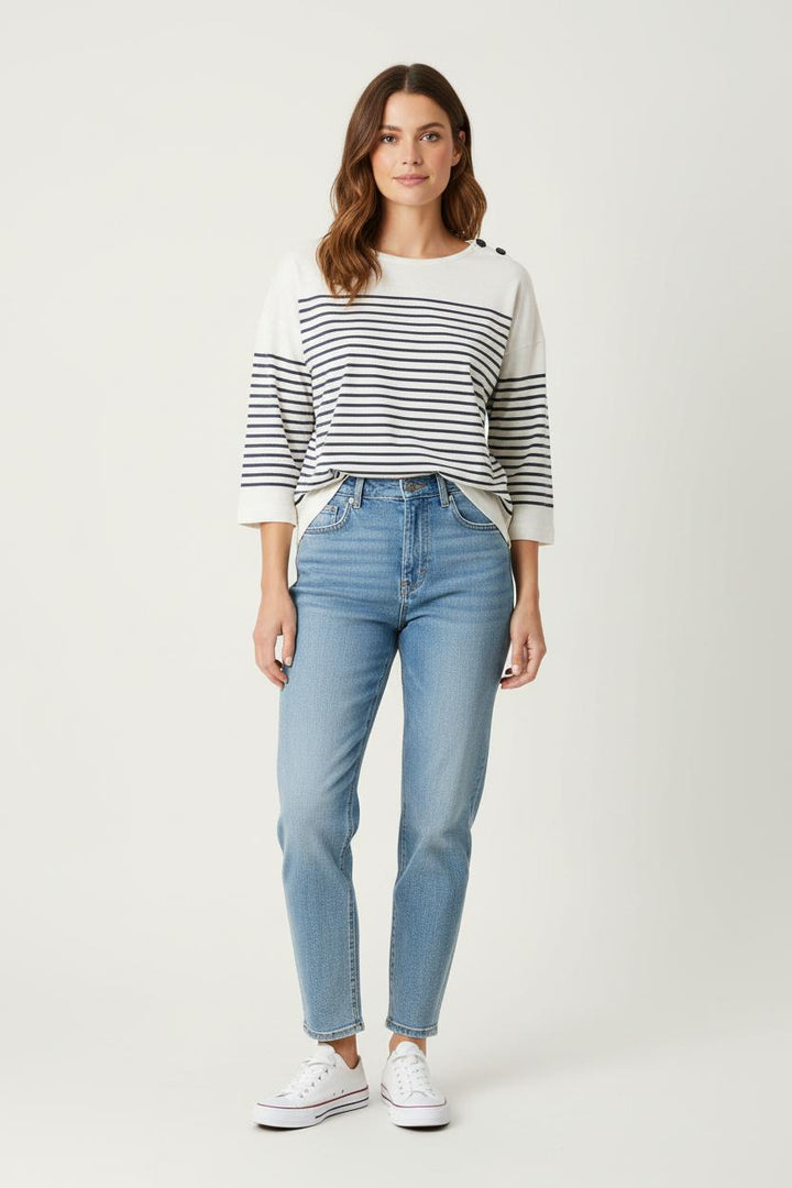 Marinière Blanche et Marine - Taille S/36 de la marque ba&sh | PARAD84417 - Vendu par Paradigme - Image 1