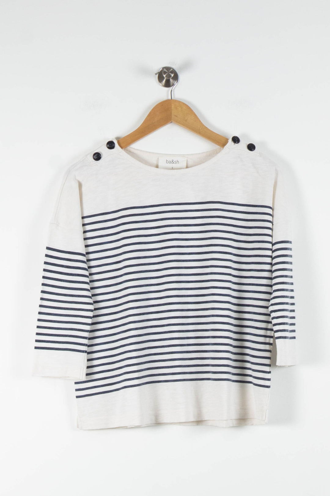 Marinière Blanche et Marine - Taille S/36 de la marque ba&sh | PARAD84417 - Vendu par Paradigme - Image 2